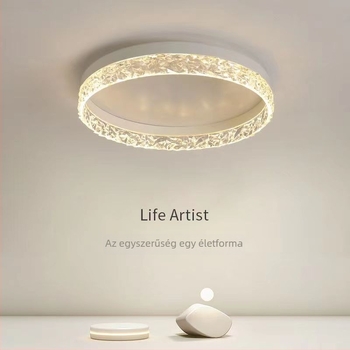 LED kör alakú mennyezeti lámpa, világos luxus stílusban, posztmodern minimalist dizájn, hálószobába, nappaliba és dolgozószobába