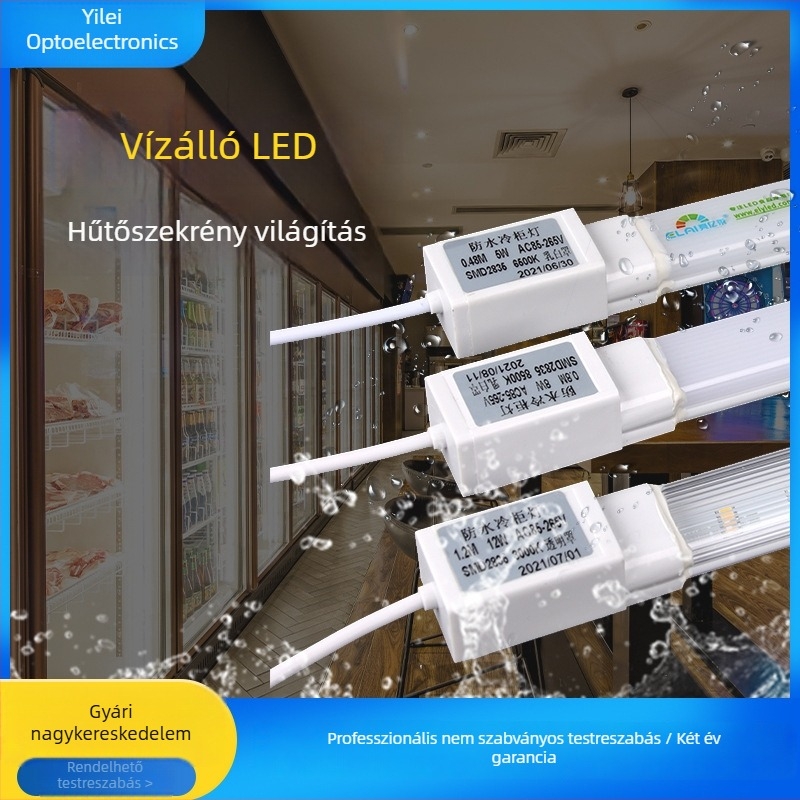 1,2 m LED fénycső, 220V, IP65 vízálló, hűtő és akvárium használatra
