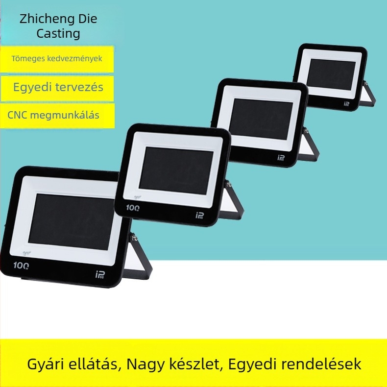 Kültéri öntött alumínium és műanyag lineáris flood lámpa ház, 10W–100W, ultra vékony, alma alakú