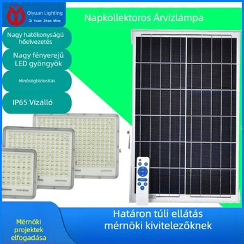 4 az 1-ben napelemes reflektor öntött alumínium házzal, IP65 kültéri vízálló, LED fényforrás