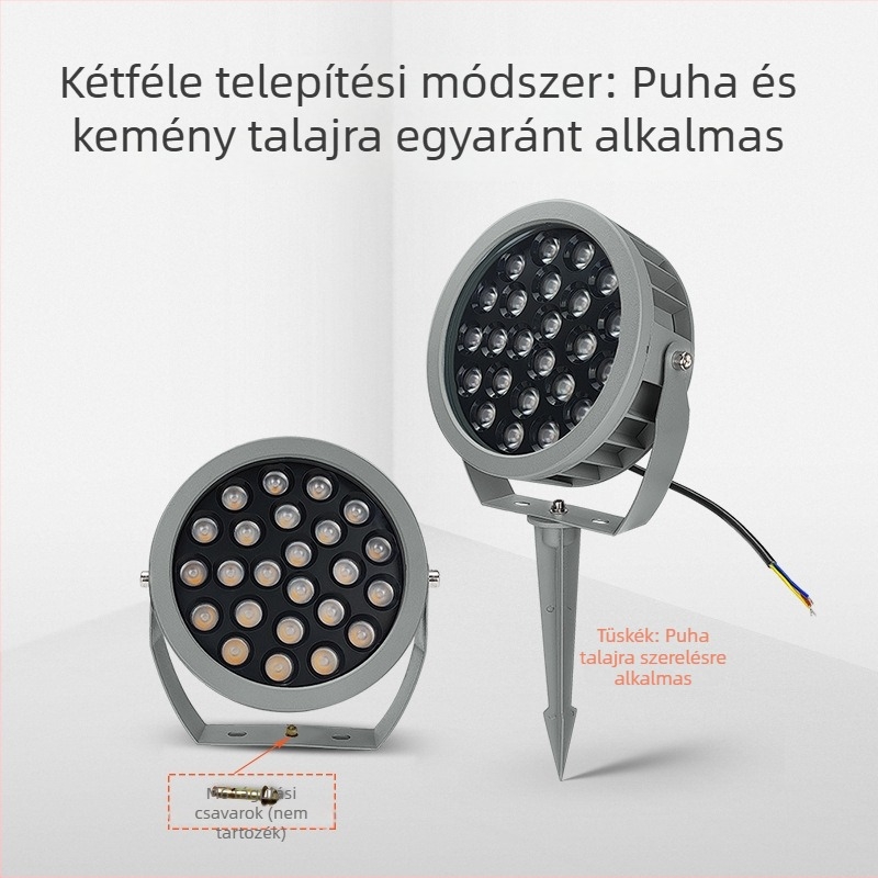 Testreszabható ház színű kültéri kör alakú LED világítótest, vízálló, 45° fényvetés, alumínium ház, IP65, 12-36W, akár 5000 lm, OSRAM LED, fényhőmérséklet: meleg fehér / semleges fehér / sárga
