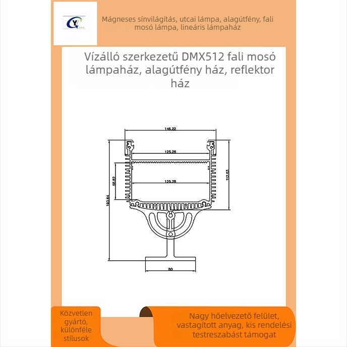 LED reflektor ház, vízálló alumínium burkolat