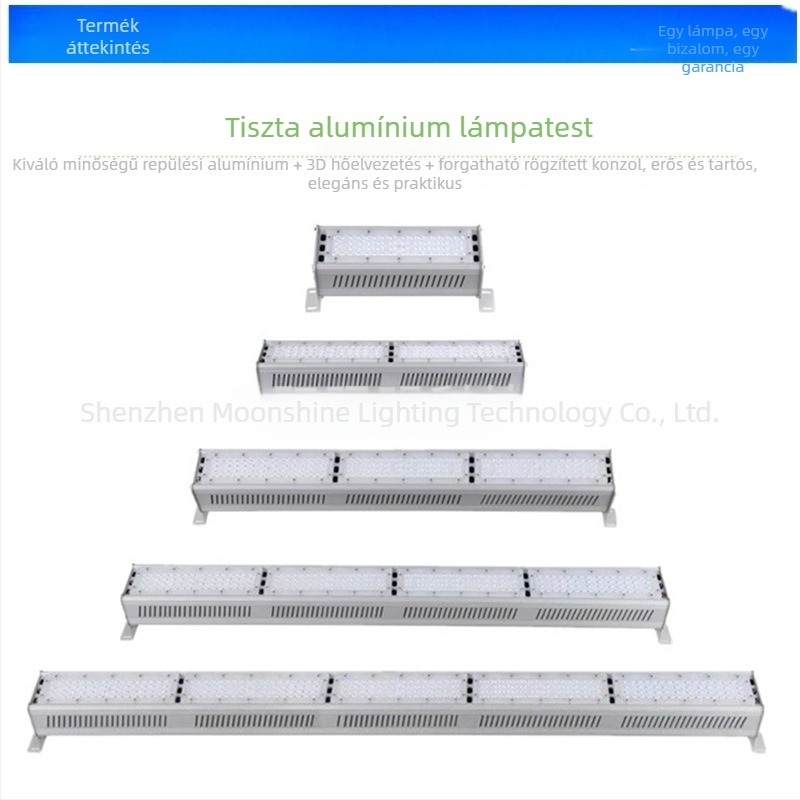 LED lineáris lámpa készlet ipari és bánya lámpa házhoz, 50W–200W, 6063 alumínium, porfestett felület, raktár–iroda világításra