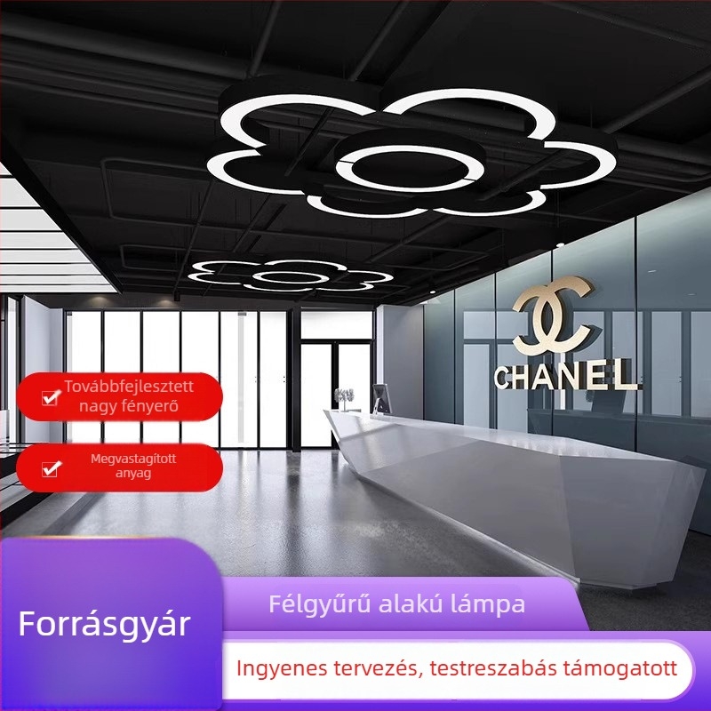 Ívelt félkör LED függőlámpa edzőtermek, Internet-kávézók, bevásárlóközpontok és folyosók számára – ipari stílusú világítás