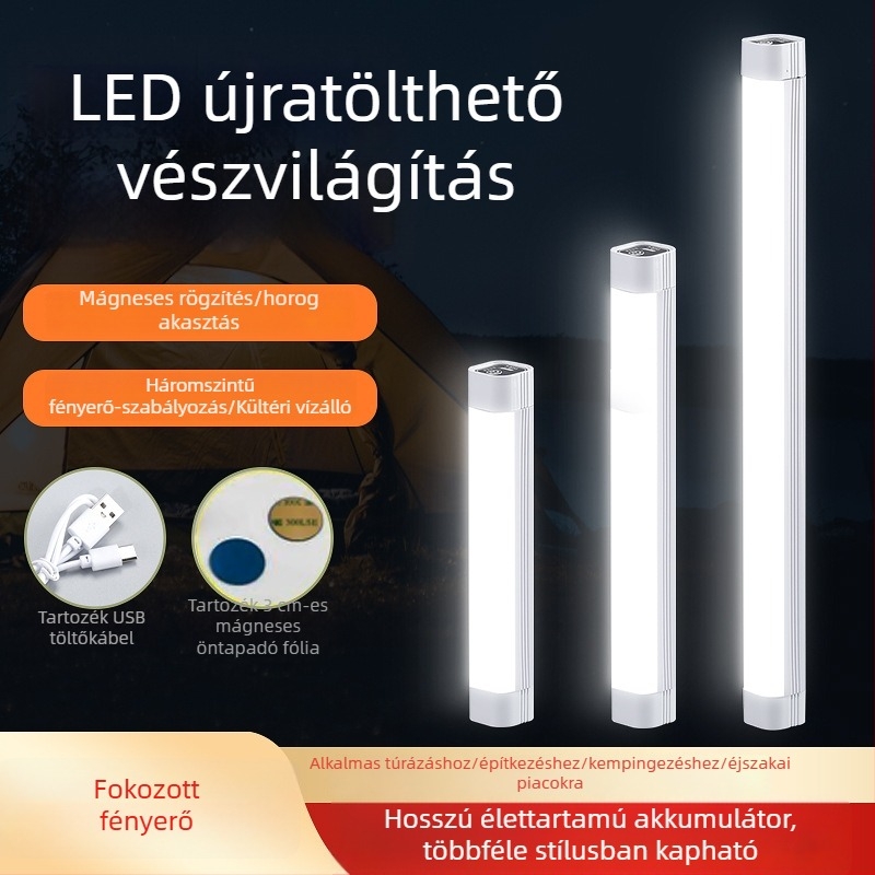 LED hordozható vészvilágítás USB-töltéssel, mágneses rögzítés éjjeli piacokhoz