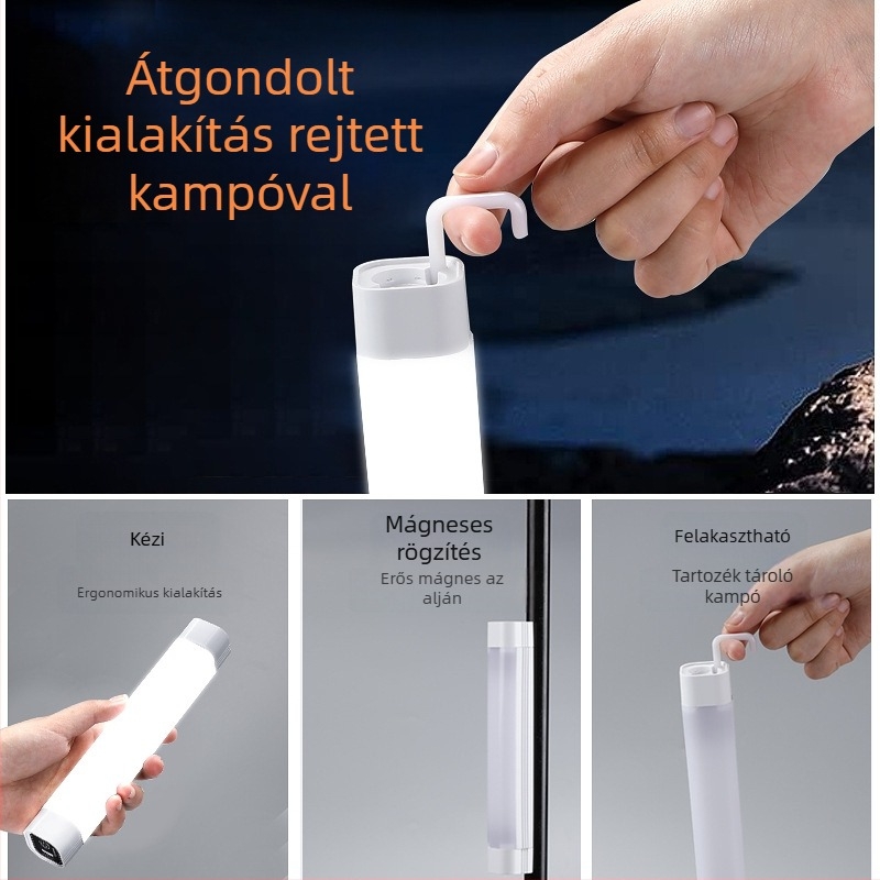 LED hordozható vészvilágítás USB-töltéssel, mágneses rögzítés éjjeli piacokhoz