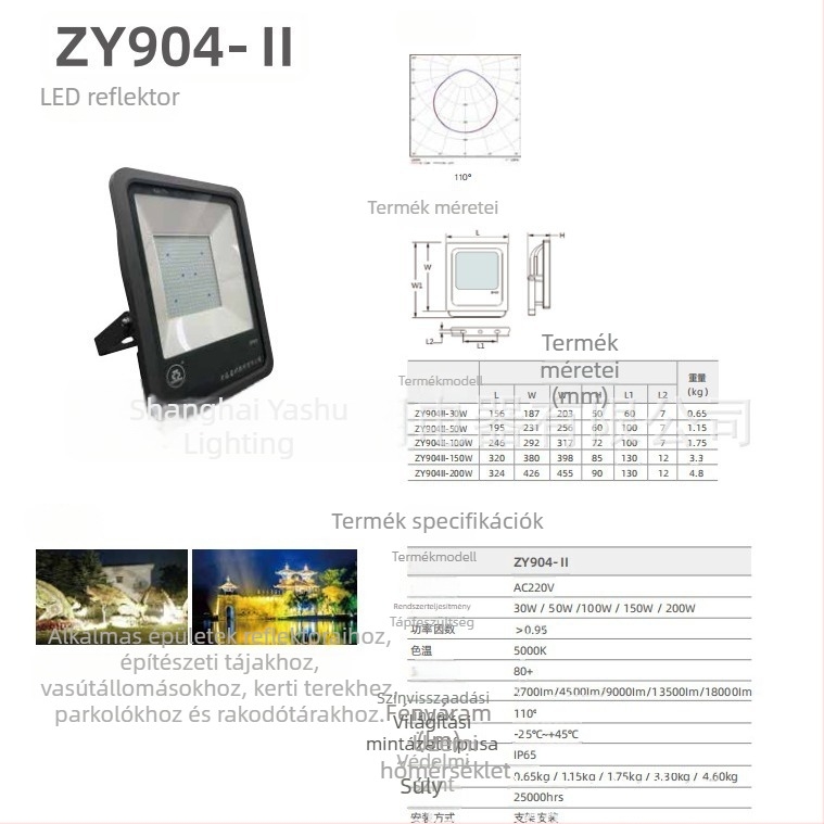 LED reflektor ZY904, 50W/100W/150W/200W