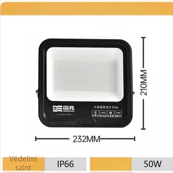 Polaris LED reflektor csillanásmentes funkcióval, kültéri vízálló, 50W, 5000 lm, 60° fénycsóva, fekete
