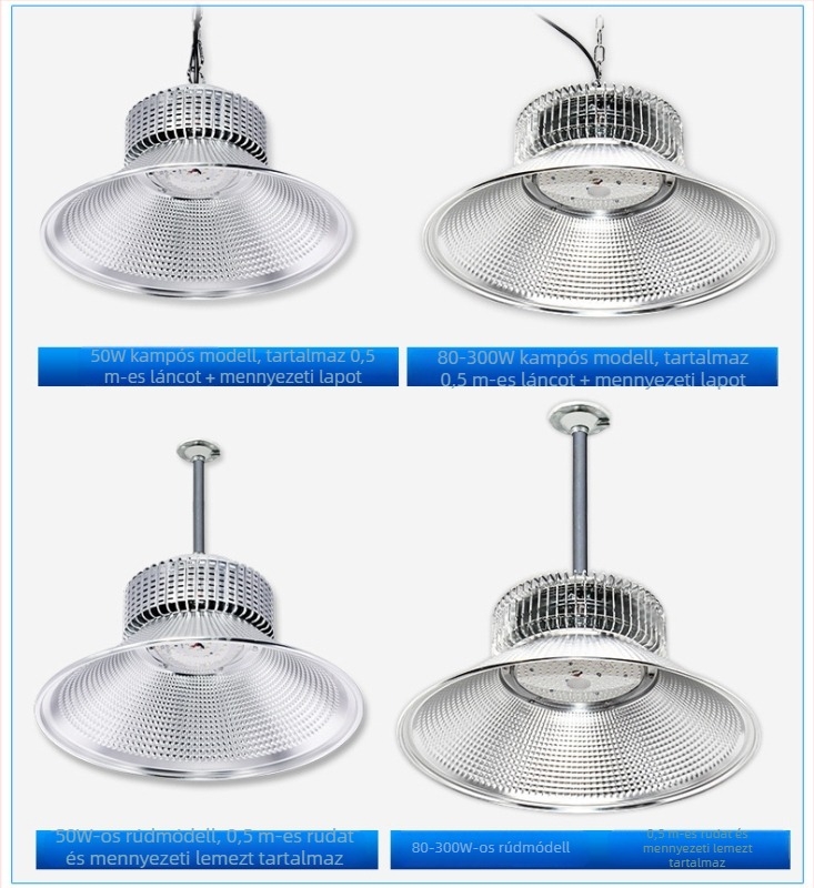LED ipari és bányász lámpa gyárakhoz, műhelyekhez és raktárakhoz – mennyezeti világítás 100W/200W/300W