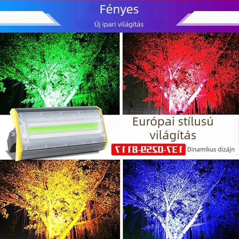 Színes LED kültéri floodlámpa tájépítéshez, vízálló fáknak, udvarnak és gyepnek