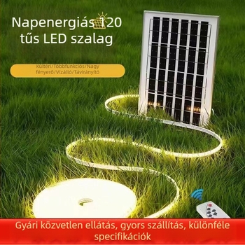 Kültéri vízálló ultra fényes LED fényfüzér udvarra, csillagos ég dekoráció, villogó színes fénycsíkok, napelemes