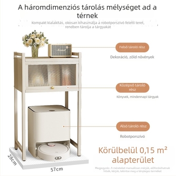 Porálló, szabadon álló tárolópolc szekrényajtókkal a nappaliba, két szint