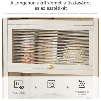 Porálló, szabadon álló tárolópolc szekrényajtókkal a nappaliba, két szint