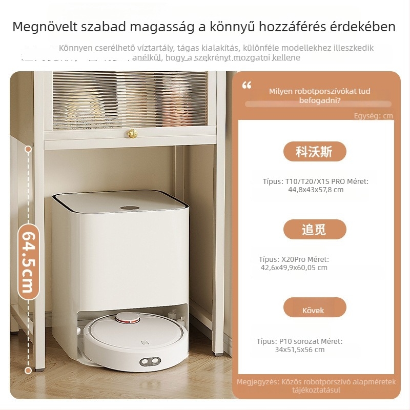 Porálló, szabadon álló tárolópolc szekrényajtókkal a nappaliba, két szint