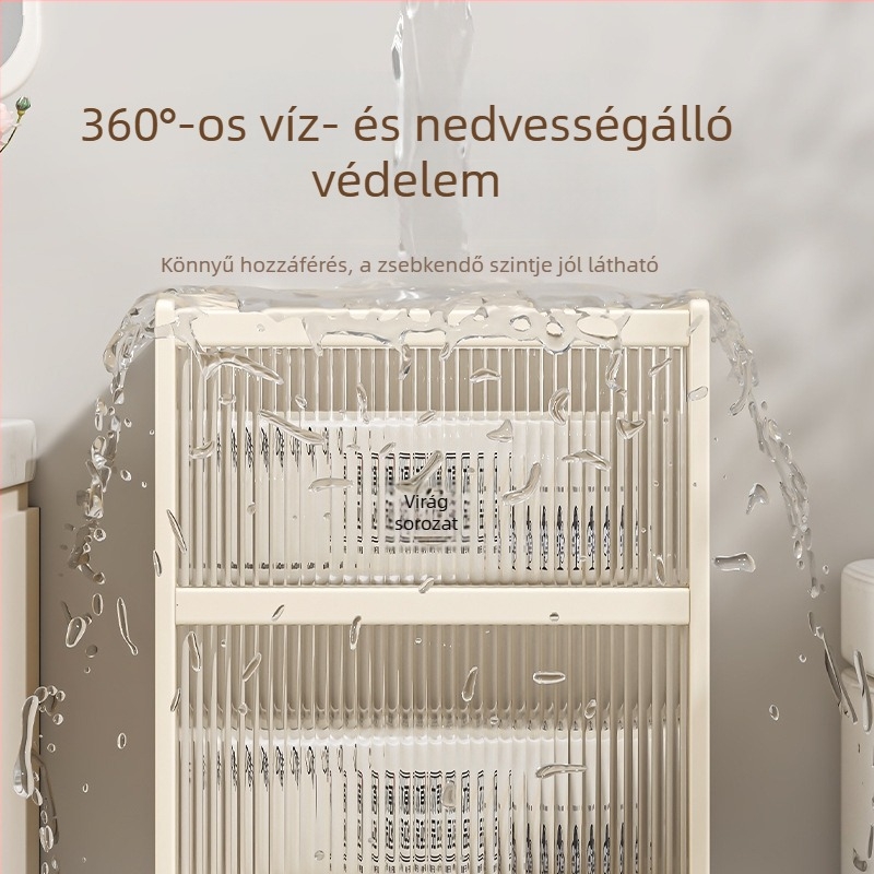 Akril vízálló falra szerelhető vécépapír tartó doboz tekercs-tárolóval — modern minimál stílus