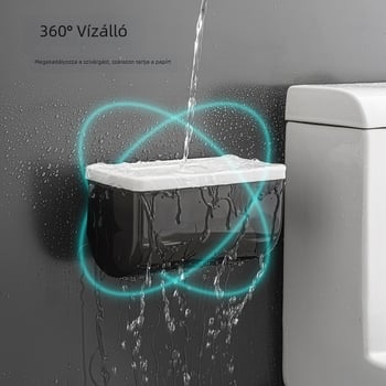 Fali műanyag vécépapír tartó, vízálló, fúrás nélkül, konyhai papírzsebkendő tartó, megnagyobbított tároló