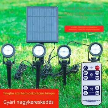 Napelemes LED fa világító spotlámpa, kültéri, IP65 vízálló, kerthez és gyephez, színes vetítés