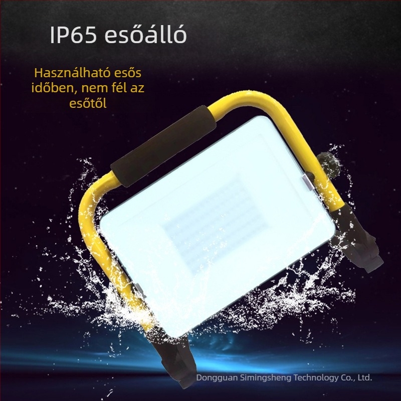 Bluetooth kültéri nagy fényerejű floodlámpa, 50W, hordozható IP65 vízálló kemping világítás, hosszú akkumulátor-élettartammal