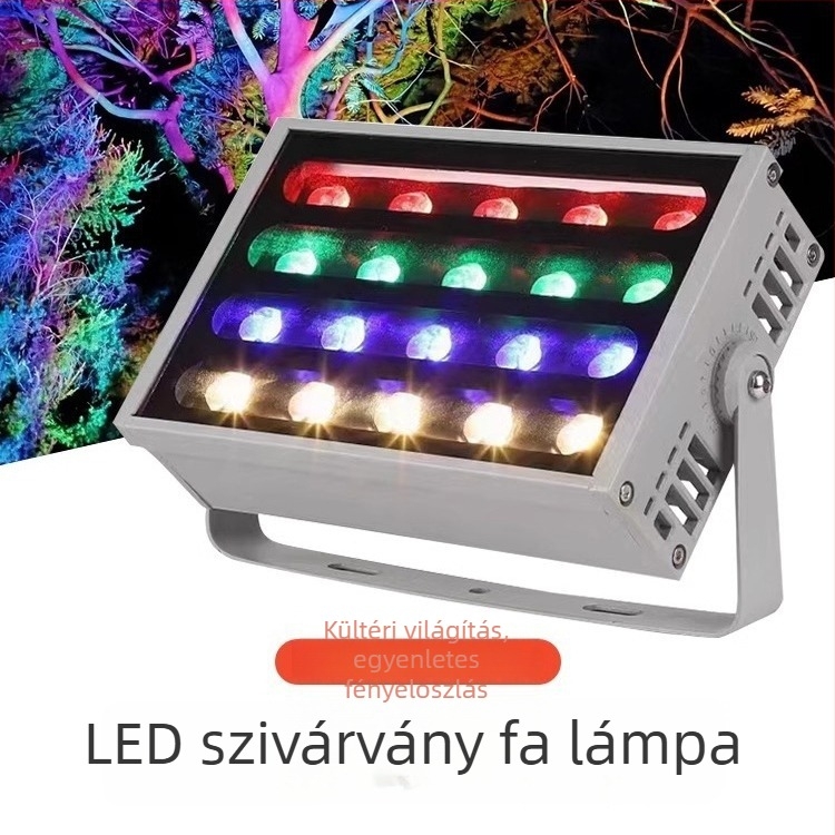 Kültéri fa világító lámpa — tájvilágítás kerthez, gyepre és udvarra, színes fények, vízálló