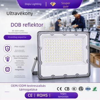 Kültéri LED vetítőfény lencsével, 300W, IP65, 120° fénysugár, fekete