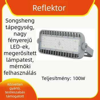 Vízálló kültéri LED-reflektor utakhoz, csatornákhoz, alagutakhoz, stadionokhoz és építkezésekhez — nagy teljesítményű vetítőfény oszlopon