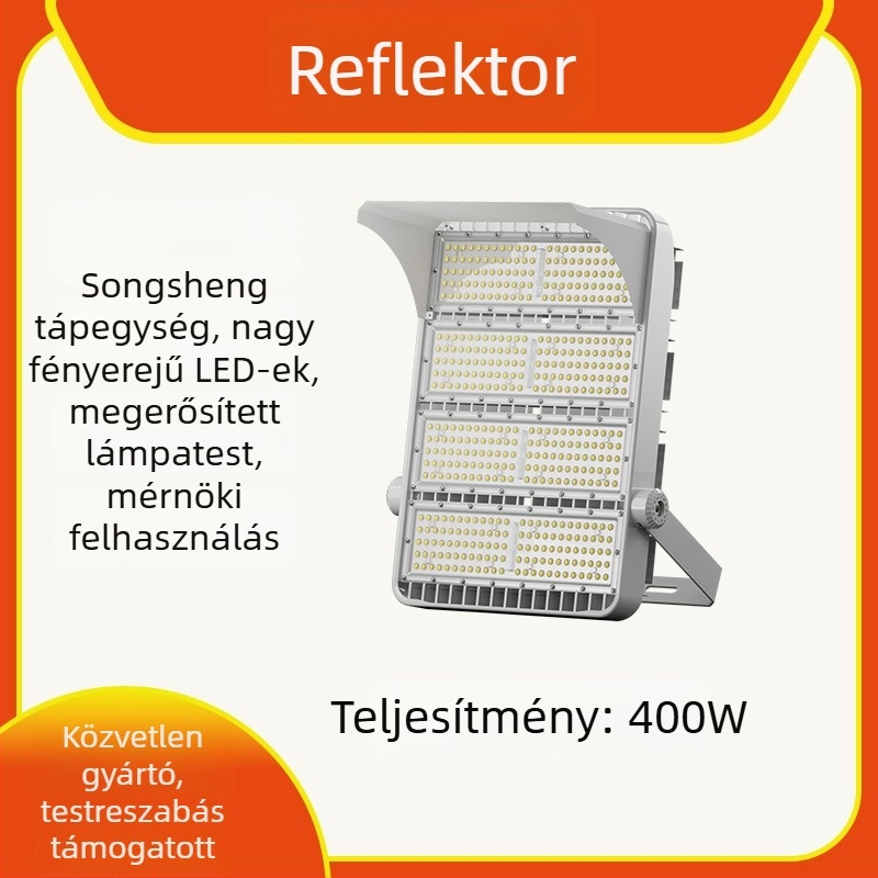Vízálló kültéri LED-reflektor utakhoz, csatornákhoz, alagutakhoz, stadionokhoz és építkezésekhez — nagy teljesítményű vetítőfény oszlopon