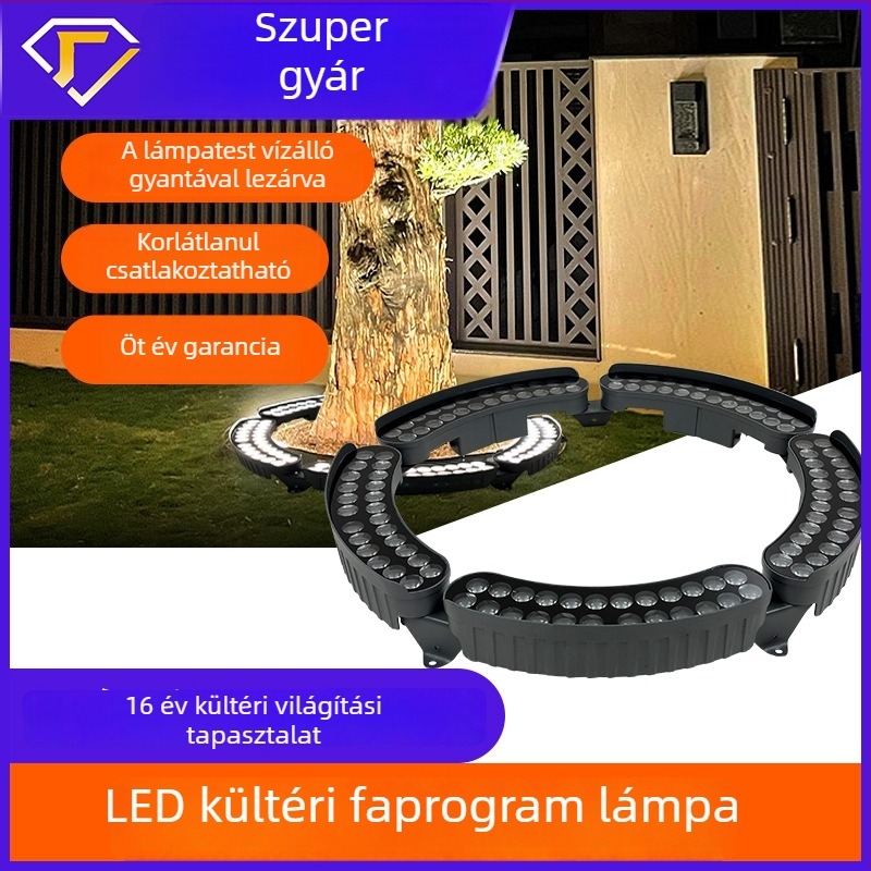 Kör alakú moduláris LED fa világítás kültéri tájvilágításhoz, IP65, 24 LED, 3000K