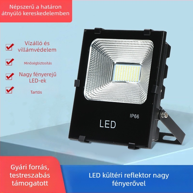 LED kültéri reflektor IP66 vízálló, robbanásbiztos, nagy fényerejű reklámvetítő fény