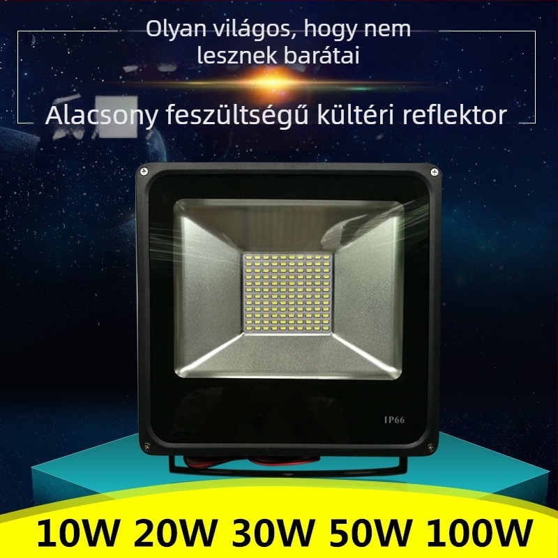 Alacsony feszültségű LED flood lámpa kültéri használatra, 12-85V AC/DC, 240 LED, kb. 3000 lm, 145° fényvetítés, alumínium ház, IP65, modell TGD02, kültéri és tengeri alkalmazásokhoz