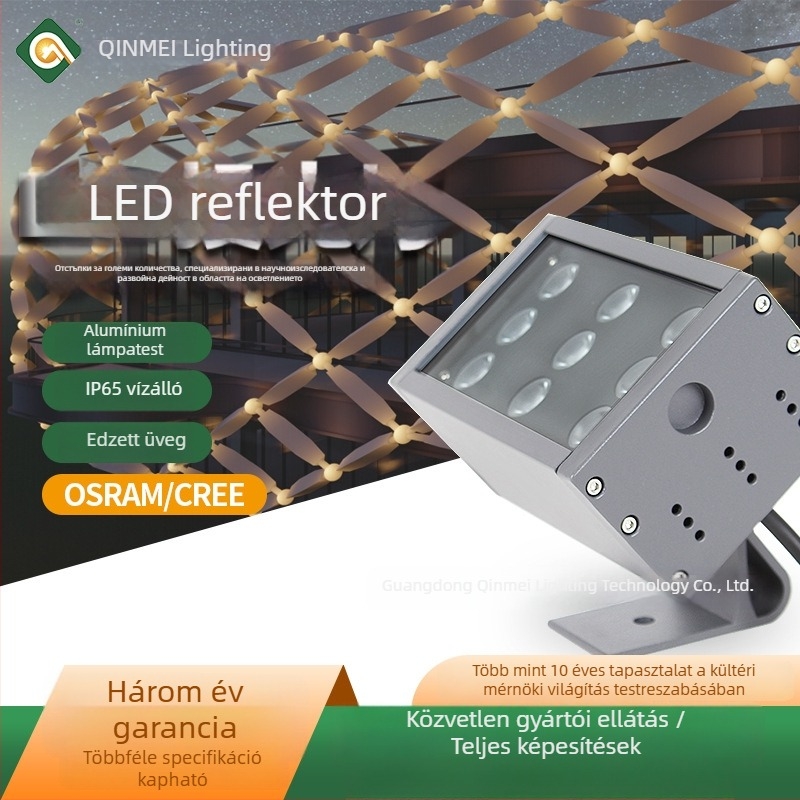 LED kültéri reflektor, téglalap alakú, tetőre és homlokzatra világító, vízálló