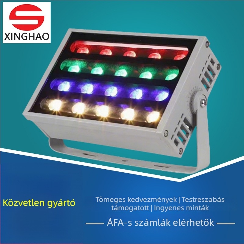 LED szivárvány reflektor, 48W, kültéri IP65 kertvilágítás