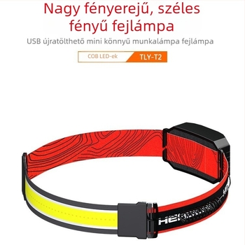 COBLED fejlámpa erőteljes fénnyel, USB-töltésű, könnyű szabadtéri sportokhoz, fejre szerelhető LED világítás