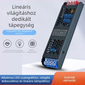 Beltéri LED alacsony feszültségű fénycsík, kapcsolóüzemű tápegységgel kompatibilis, Black King Kong, csendes, 24V állandó feszültség, lineáris világító transzformátor