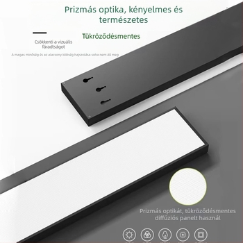 Shunguan Lighting Iroda LED Szalagfény, Fekete Téglalap Alakú Anti‑Glare Függőlámpa, Modern Ipari Stílus