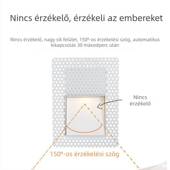 Rám nélküli LED lámpa a folyosókhoz és a lépcsőkhöz, beépített sarokvilágítás, minimalist dizájn