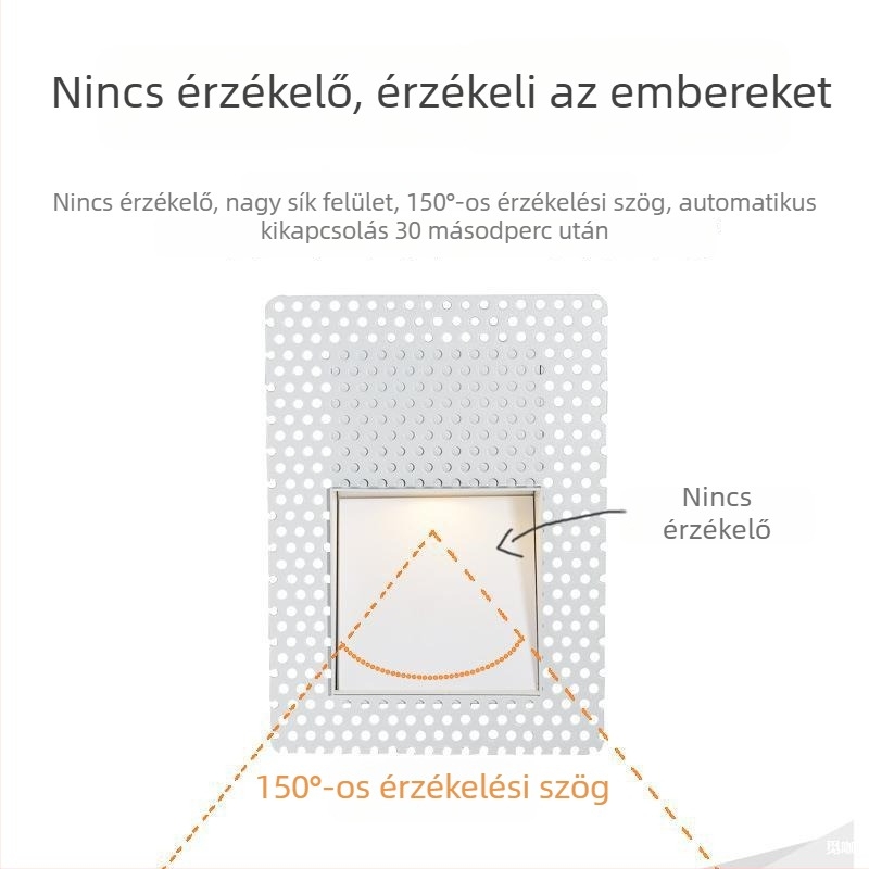 Rám nélküli LED lámpa a folyosókhoz és a lépcsőkhöz, beépített sarokvilágítás, minimalist dizájn