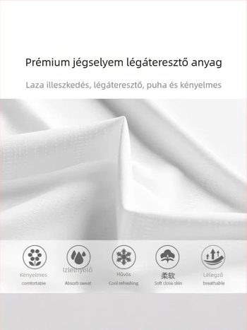 Férfi gyorsan száradó sportos rövid ujjú póló ice-silk anyagból, poliészter, futáshoz, karcsú szabás, légáteresztő