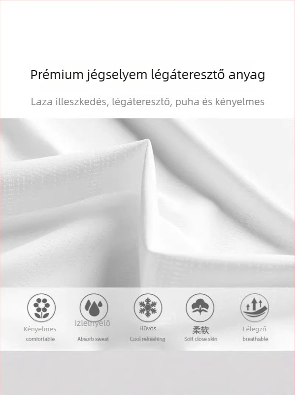 Férfi gyorsan száradó sportos rövid ujjú póló ice-silk anyagból, poliészter, futáshoz, karcsú szabás, légáteresztő