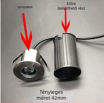 LED kültéri földalatti padlófény, rozsdamentes acél beépített, IP65, 12V, 1W/3W