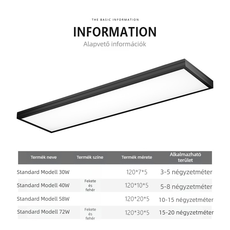 TriacLED téglalap alakú LED-szalagfény – rendkívül fényes irodába, osztályterembe és élő stúdióba, mennyezeti lámpa kereskedelmi célokra