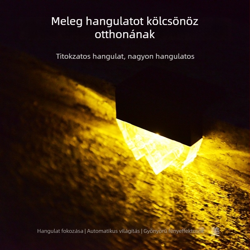 Napelemes lépcsőfények a belső udvarhoz és kerthez – vízálló útvonal világítás, falikar lépcsőkhöz, iceberg stílusú LED lépcsőfény