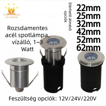 LED beépített föld alatti világítás – kültéri vízálló, rozsdamentes acél, csillagfény, föld alatti spotlámpa, alacsony feszültség