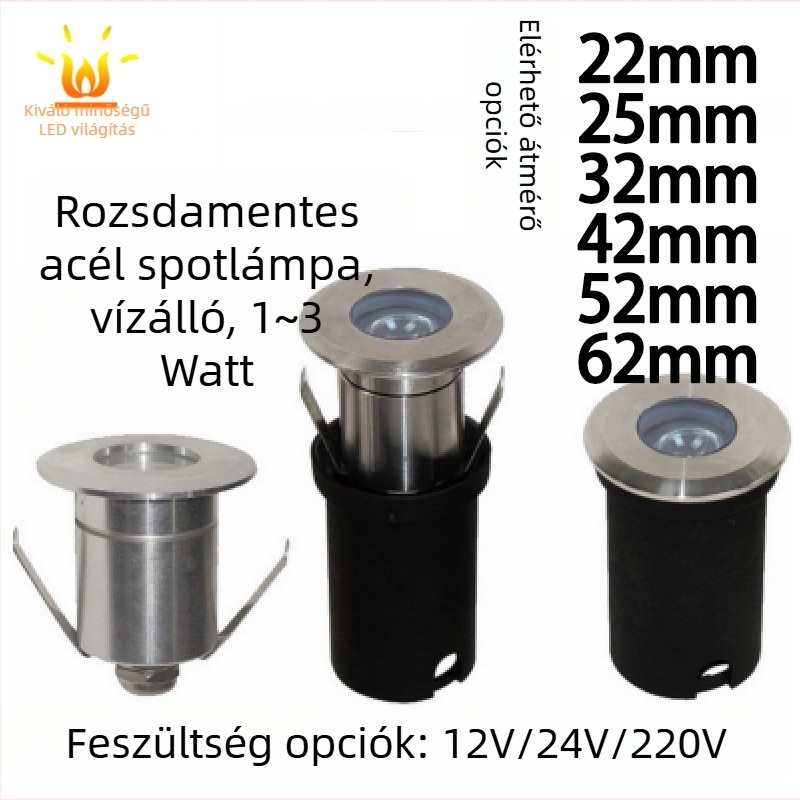 LED beépített föld alatti világítás – kültéri vízálló, rozsdamentes acél, csillagfény, föld alatti spotlámpa, alacsony feszültség