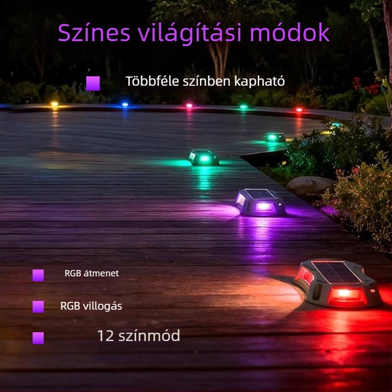 Napelemes teraszvilágítás RF távirányítóval, öntött alumínium ház, útjelző fény, gyepvilágítás, föld alatti világítás, lépcső- és alagútvilágítás