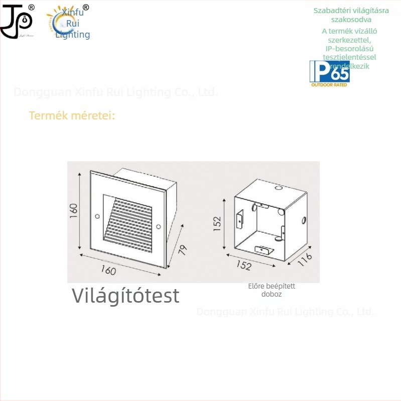 IP65 vízálló beépített lépcsőfény, 6W