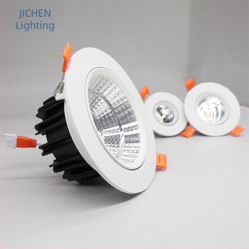 LED downlight COB, beépített mennyezeti lámpa, párásodás elleni, háromszínű fényerő-szabályozás, állítható szög, szemkímélő