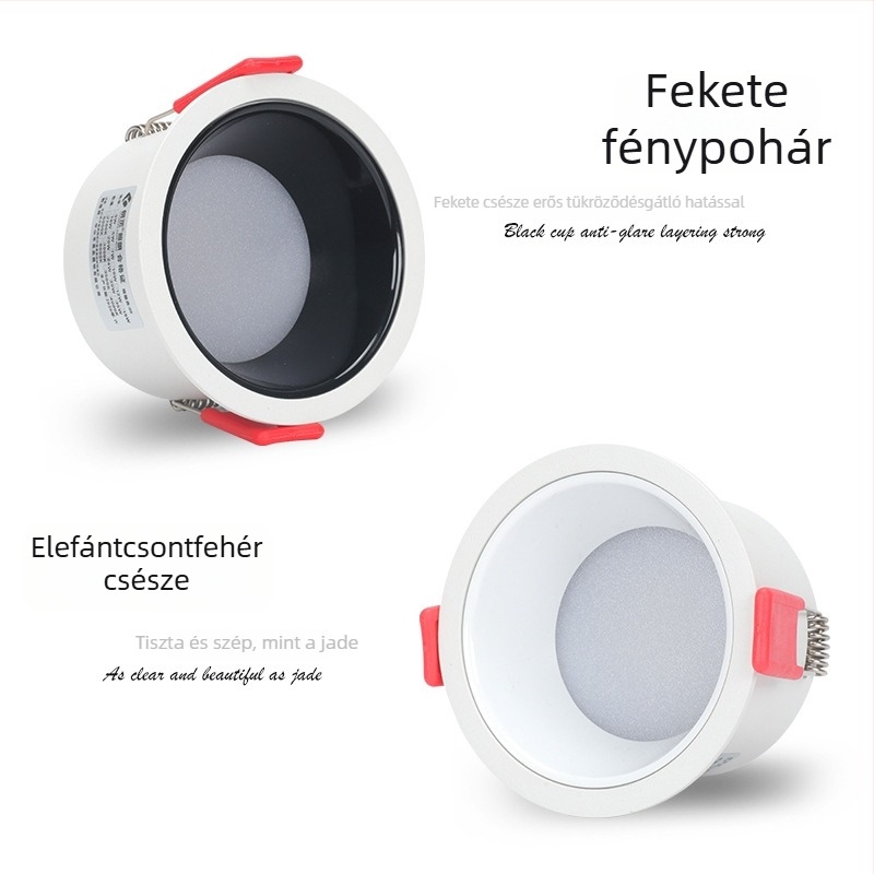 LED anti‑glare beépíthető mennyezeti lámpa, kör alakú, keskeny keret, 7/10/15W, nappali otthoni világítás