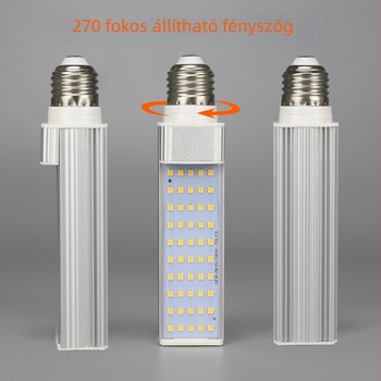 LED vízszintes dugós lámpa, teljes alumínium test, G24 dugaszcsatlakozó, 110–240V, egyoldalas kukorica LED izzó