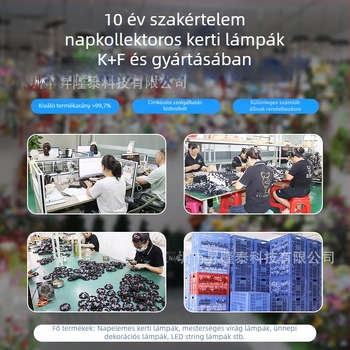 Napelemes LED kerti lámpa akril liliommal és két réteg optikai rostból álló medúza alakú világítással