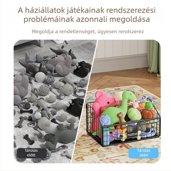Összecsukható tároló kosár háziállatjátékokhoz, nagy kapacitású, kutyajátékokhoz és egyéb háziállat-tartozékokhoz